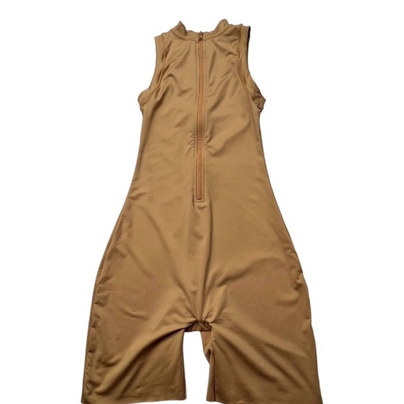 SKIMS Swim Mock Neck Cycle One Piece Women’s Small in Ochre - Picture 2 of 12